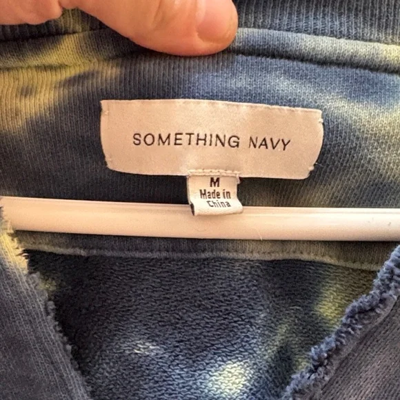 Something Navy Discontinued Blue and Green Tie-Dye Sweatshirt Size Medium - Picture 2 of 7